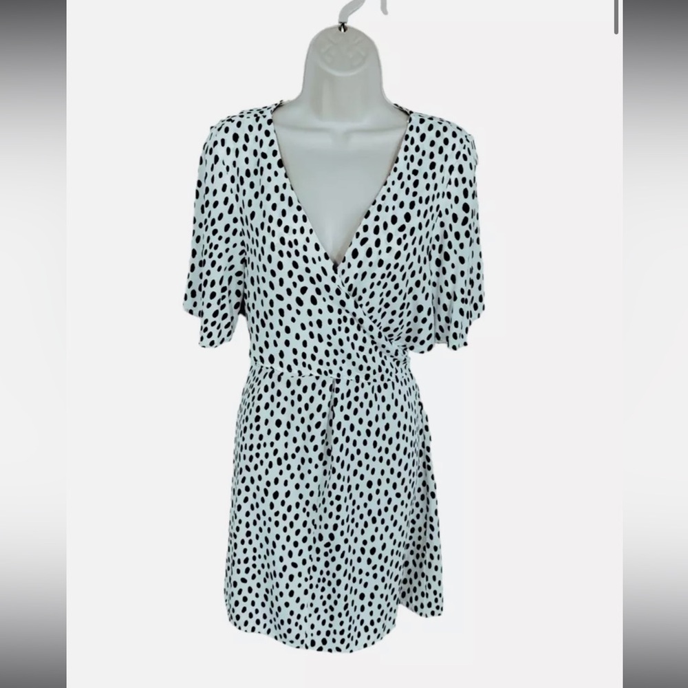 Zara Black and White polka dot wrap dress